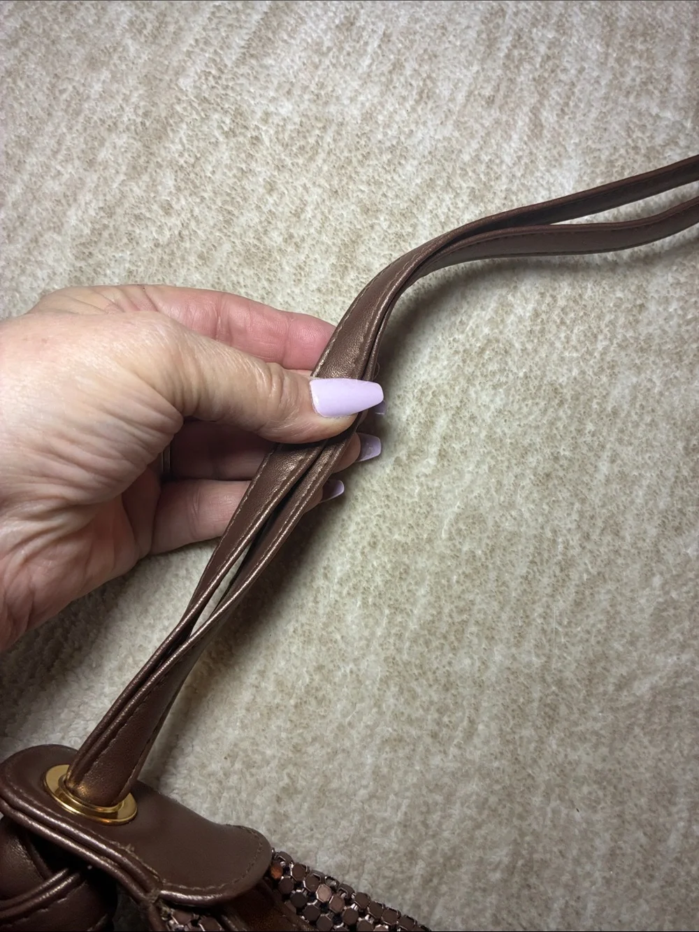 Bueno‎ Brown Sequin Hobo Bag